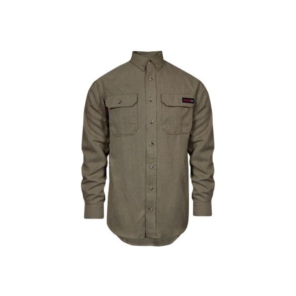 TECGEN Select Flame Resistant Work Shirt, S, Tan,